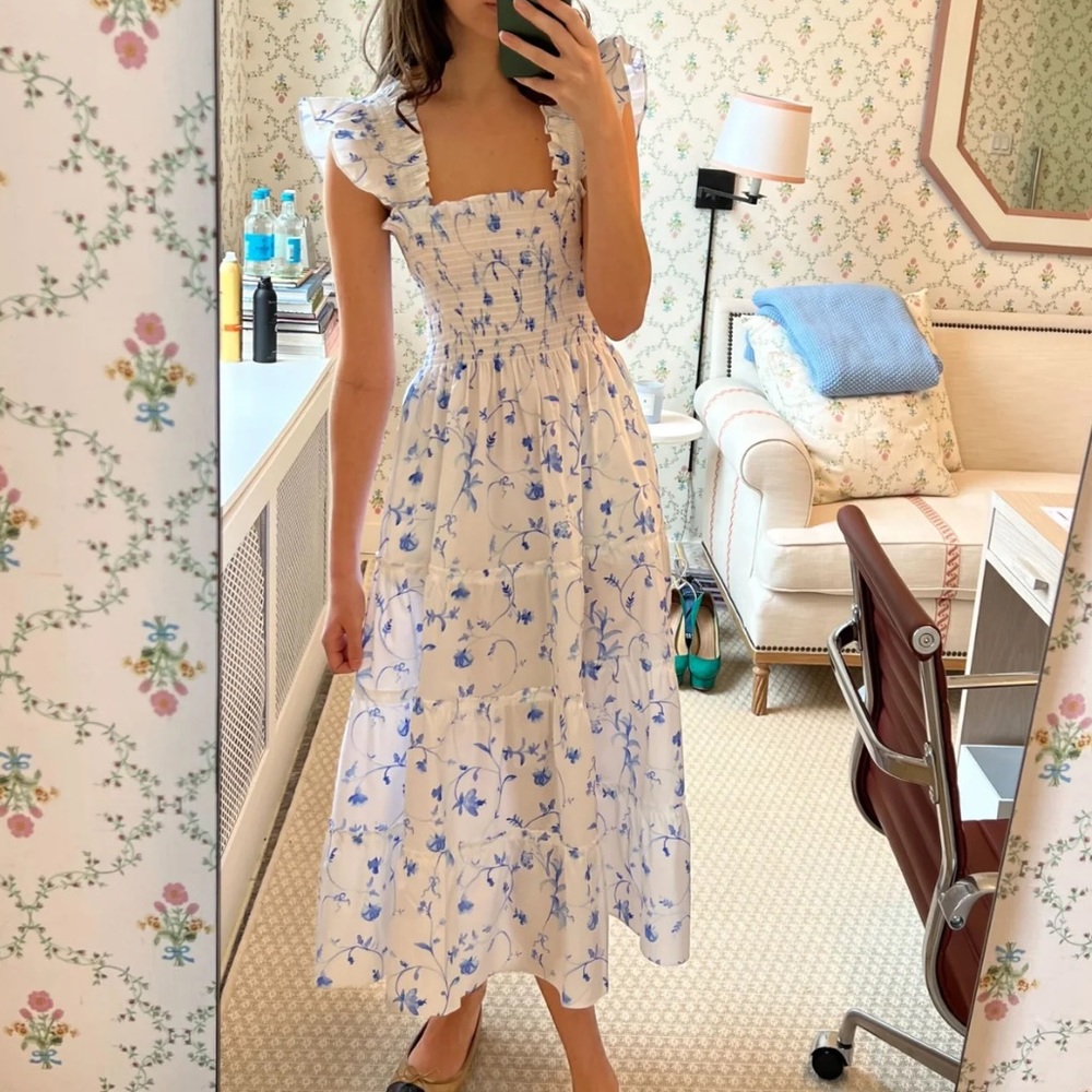 Hill House Nap Dress Blue Botanical